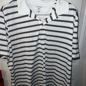 George mens polo 3XL short sleeve white gray and black 100% polyester